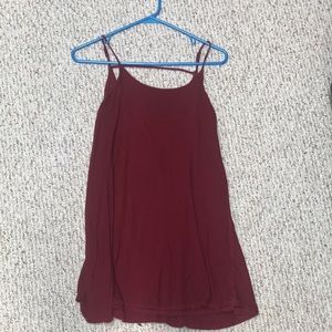 Deep red strapping dress